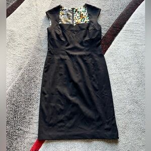 Boston Proper Black Square Neck Sheath Dress